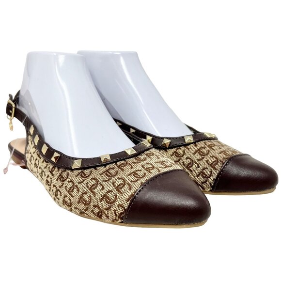 Juicy Couture Poetry Womens Logo Brown Brown Point Toe Flat Sling Back Size 8M - Picture 2 of 13